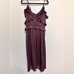 Elegant Ruffled Plum Dress